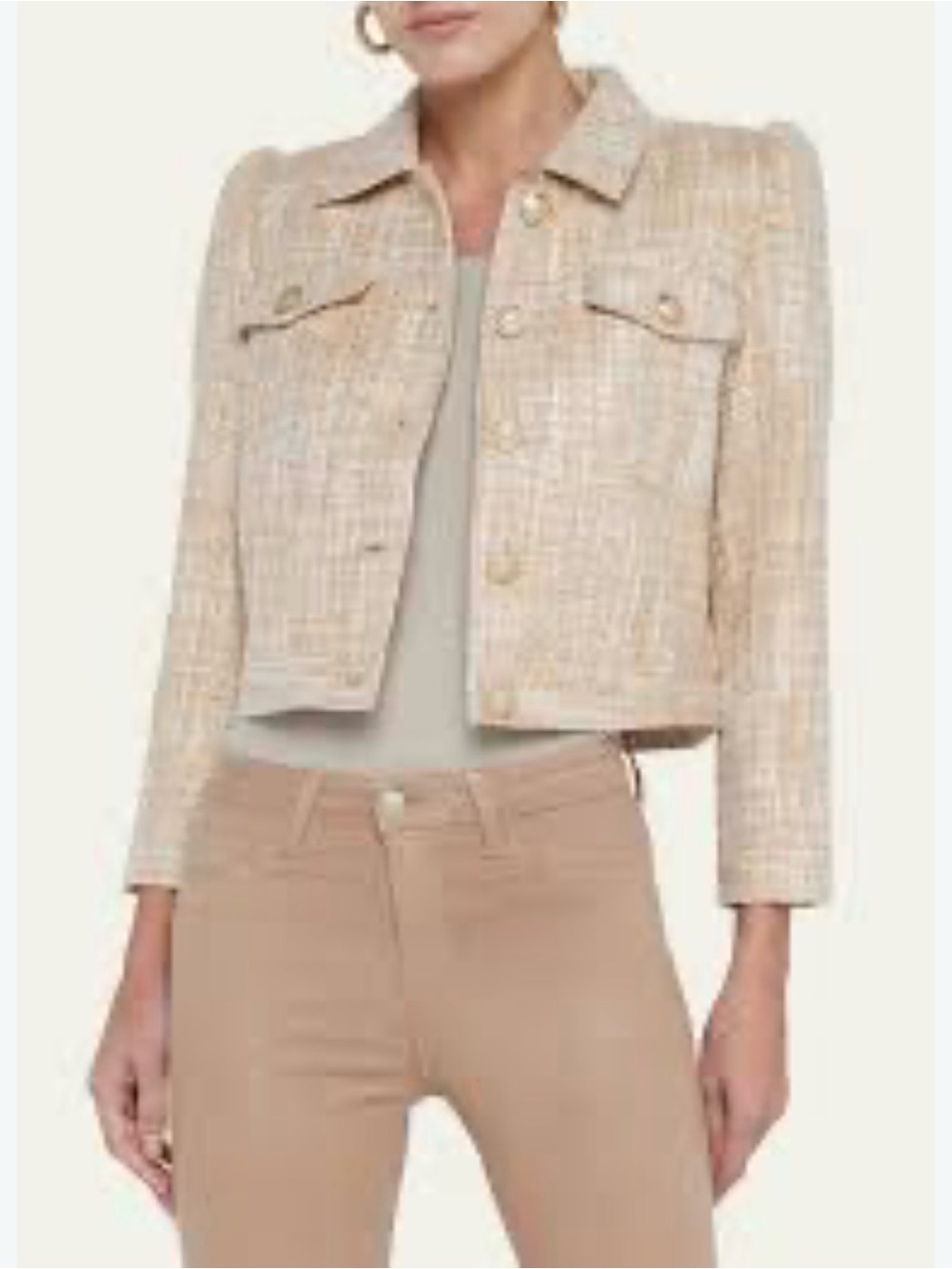 L'Agence Kacey Bone Tweed Blazer